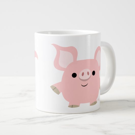 Cute Shorty Cartoon Pig Jumbo Mok (Voorkant rechts)
