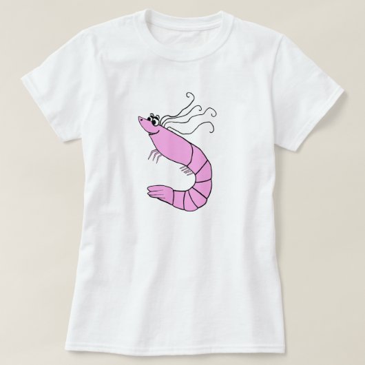 Cute Shrimp Cartoon T-shirt (Design voorkant)