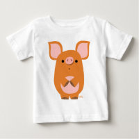 Cute Shy Cartoon Biggetje Baby T-Shirt
