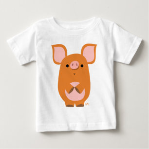 Cute Shy Cartoon Biggetje Baby T-Shirt
