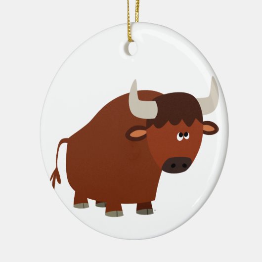 Cute Shy Cartoon Bull Ornament (Links)