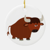 Cute Shy Cartoon Bull Ornament (Achterkant)