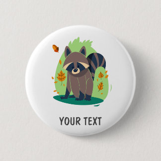 Cute Shy raccoon Ronde Button 5,7 Cm