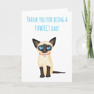 Cute Siamese carte de Fête des pères chaton du cha