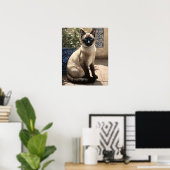 Cute Siamese Cat Art Imprimer Poster (Bureau à domicile)