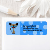 Cute Siamese Cat Blue Return Label (Insitu)