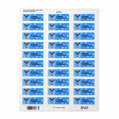 Cute Siamese Cat Blue Return Label (Full Sheet)