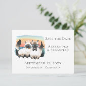Cute Siamese Cat Couple Save the Date Wedding Kaart (Staand voorkant)