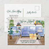 Cute Siamese Cat Cozy New Home Adres Aankondigingskaart (Voorkant / Achterkant)