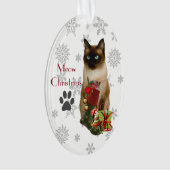 Cute Siamese Cat-kerstversiering Ornament (voorkant)