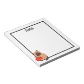 Cute Siamese Cat met Apple Notitieblok (Schuin)