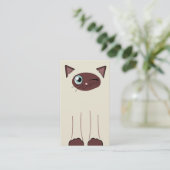 Cute Siamese Cat Pet Sitting Service Visitekaartje (Staand voorkant)