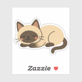 Cute Siamese Cat Sleeping – Kawaii Style Sticker