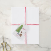 Cute Siamese Cat with Tuna Joyful Christmas  Cadeaulabel (Met Touw)