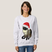 Cute Siamese kat lelijke kersttrui voor vrouwen Trui (Voorkant volledig)