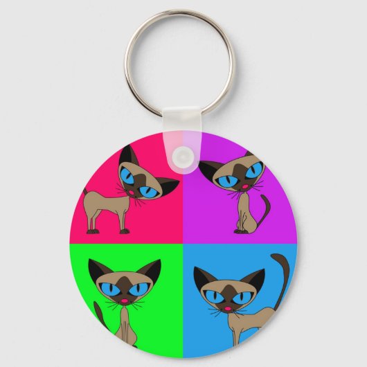Cute Siamese katten Sleutelhanger (Voorkant)