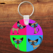 Cute Siamese katten Sleutelhanger (Voorkant)