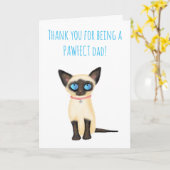 Cute Siamese kitten-Vaderdag van de kat Kaart (Gele Bloem)