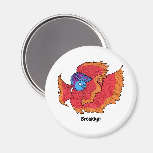 Cute Siamese vecht tegen cartoon Magneet (Voorkant / Achterkant)