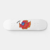 Cute Siamese vecht tegen cartoon Skateboard (Horizontaal)