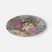 Cute Siberian Husky Birthday Bord (Gekanteld)