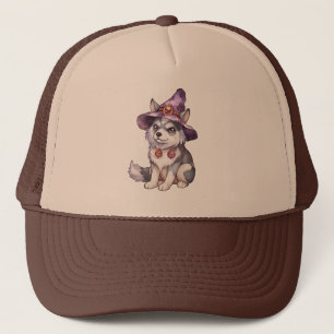 Cute Siberian Husky Chien en Casquette sorcier
