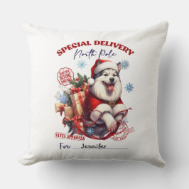 Cute Siberian Husky Christmas Throw Pillow Kussen