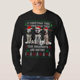 Cute Siberian Husky Dog Oh Kerstboom Ugly Xma T-shirt