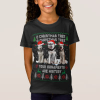 Cute Siberian Husky Dog Oh Kerstboom Ugly Xma