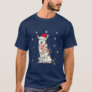 Cute Siberian Husky Kersthond verlicht Kerstmis T-shirt