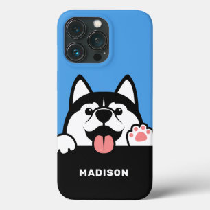 Cute Siberian Husky-telefoongesprekken iPhone 13 Pro Hoesje