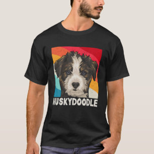 Cute Siberian Huskydole Art Retro, Sociabl Husky T-shirt