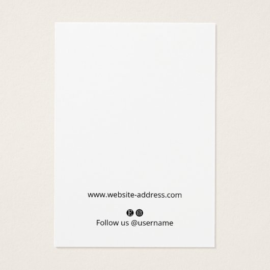 Cute Signature Script Earring Display Card Visitekaartje (Achterkant)