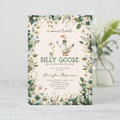 Cute Silly Goose Gender Neutral Baby Shower Kaart (Staand voorkant)