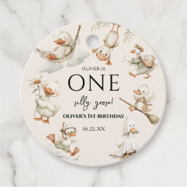 cute Silly Goose ,One Silly Goose 1st Party Bedankjes Labels