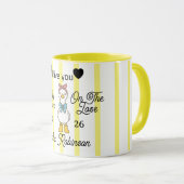 Cute Silly Goose Pink Stripe Personalized Mug (Devant droit)