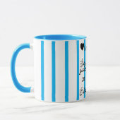 Cute Silly Goose Pink Stripe Personalized Mug (Gauche)