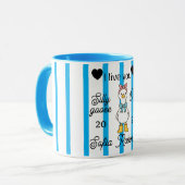 Cute Silly Goose Pink Stripe Personalized Mug (Devant gauche)