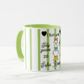 Cute Silly Goose Pink Stripe Personalized Mug (Devant gauche)