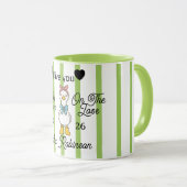 Cute Silly Goose Pink Stripe Personalized Mug (Devant droit)
