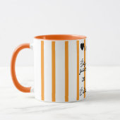 Cute Silly Goose Pink Stripe Personalized Mug (Gauche)