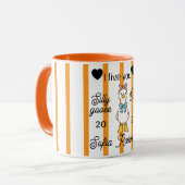 Cute Silly Goose Pink Stripe Personalized Mug (Devant gauche)