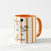 Cute Silly Goose Pink Stripe Personalized Mug (Devant droit)