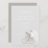 CUTE Silver Bicycle Couple Weddenschap Kaart (Voorkant / Achterkant)