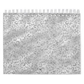 Cute Silver Cheetah Leopard Skin Print Patroon Kalender (Hoes)