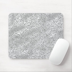 Cute Silver Cheetah Leopard Skin Print Patroon Muismat