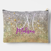 Cute Silver Glitter sterren Monogram Etui (Achterkant)