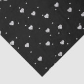 Cute Silver Glitter Valentijnse  Hearts Pattern Tissuepapier (Detail)