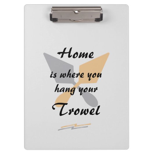 Cute Silver & Gold Home waar u uw trommel ophangt Klembord (Voorkant)