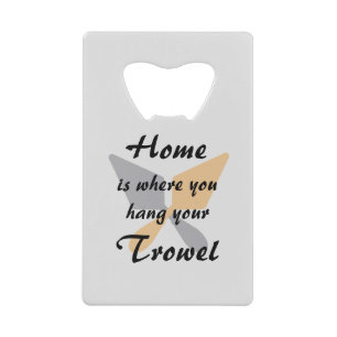 Cute Silver & Gold Home waar u uw trommel ophangt Kredietkaart Flessenopener